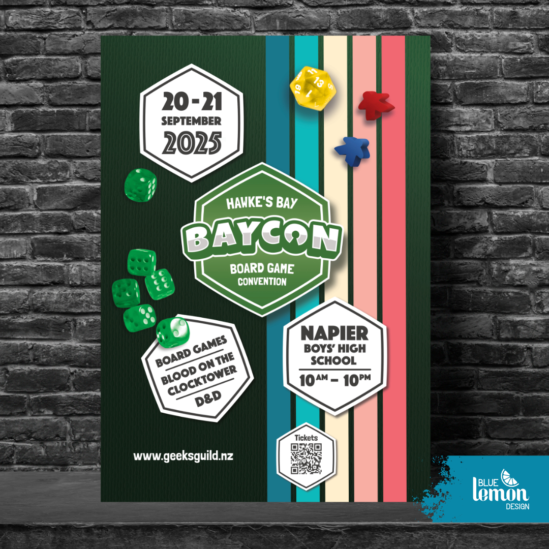 Poster for BayCon 2024 in Hawke's Bay